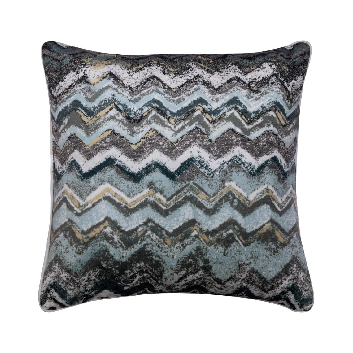 The HomeCentric Decorative Blue 24"x24" (Pack of 2, 60x60 cm (24"x24") Throw Cushions For Couch, Printed Velvet Printed Velvet Cushion Cover, Abstract Pattern Modern Style - SeaSandSurf — image 1