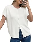 Arach&Cloz Cardigan d'été pour femmes Laine mélangé à manches courtes Cardigans légers tendance 2026 Hauts occasionnels surdimensionnés