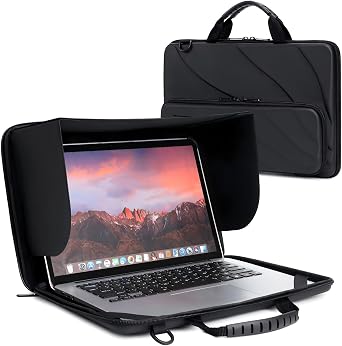 BUG 14.2-15.6 Inch Laptop Sun Shade Bag, Chromebook Protective Sleeve Case Shoulder Bag with Sun Hood Foldable Portable Shield Cover for Working Outside, Computer Hard Shell CasePatent Pending