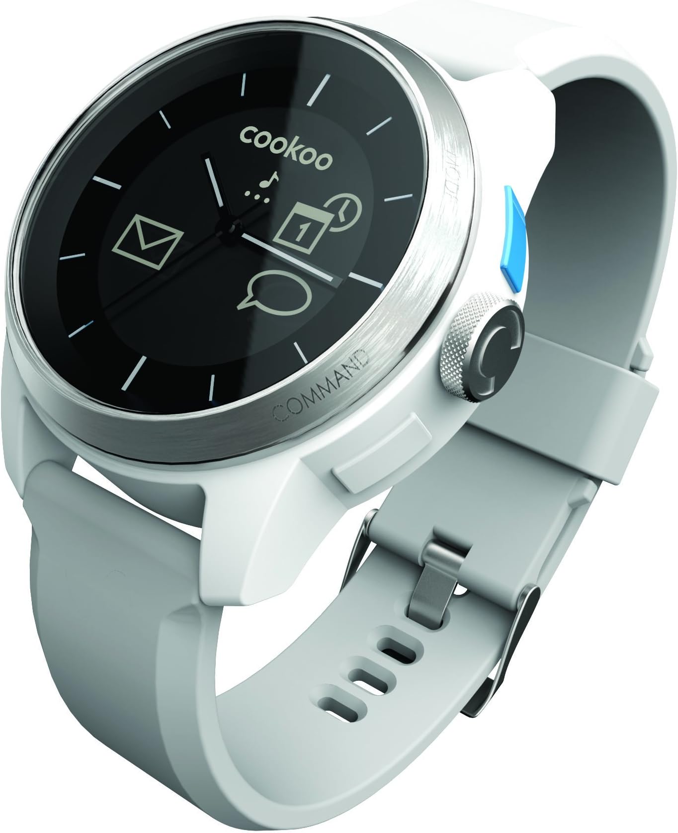 COOKOO Watch - Silver on White - Bluetooth Smart / Bluetooth 4.0 (CKW-SW002-01)