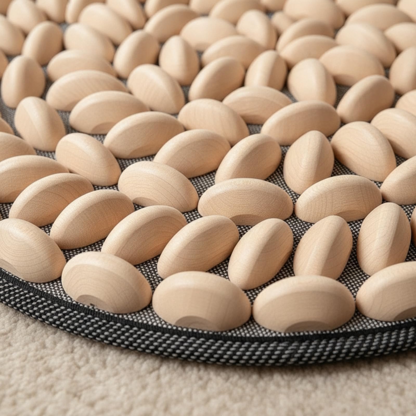 Tapis d'Acupression Plantaire Tapis de Réflexologie Coussin de Massage des Pieds Tapis de Massage pour Pieds Combinaison Bois et Silicone pour Appui