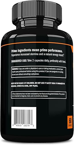 Miniatura 8 de Prime Labs Cápsulas orgánicas de raíz de maca negra de 1,200 mg - Resistencia, impulso, energía, vitalidad - Extracto peruano 201 - para hombres y