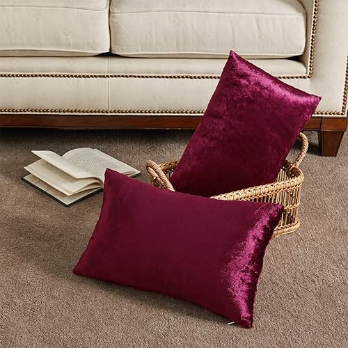 Vista 196 de GIGIZAZA - Juego de 2 fundas de almohada decorativas de 18 x 18 pulgadas, fundas de almohada cuadradas de terciopelo verde azulado pavo real