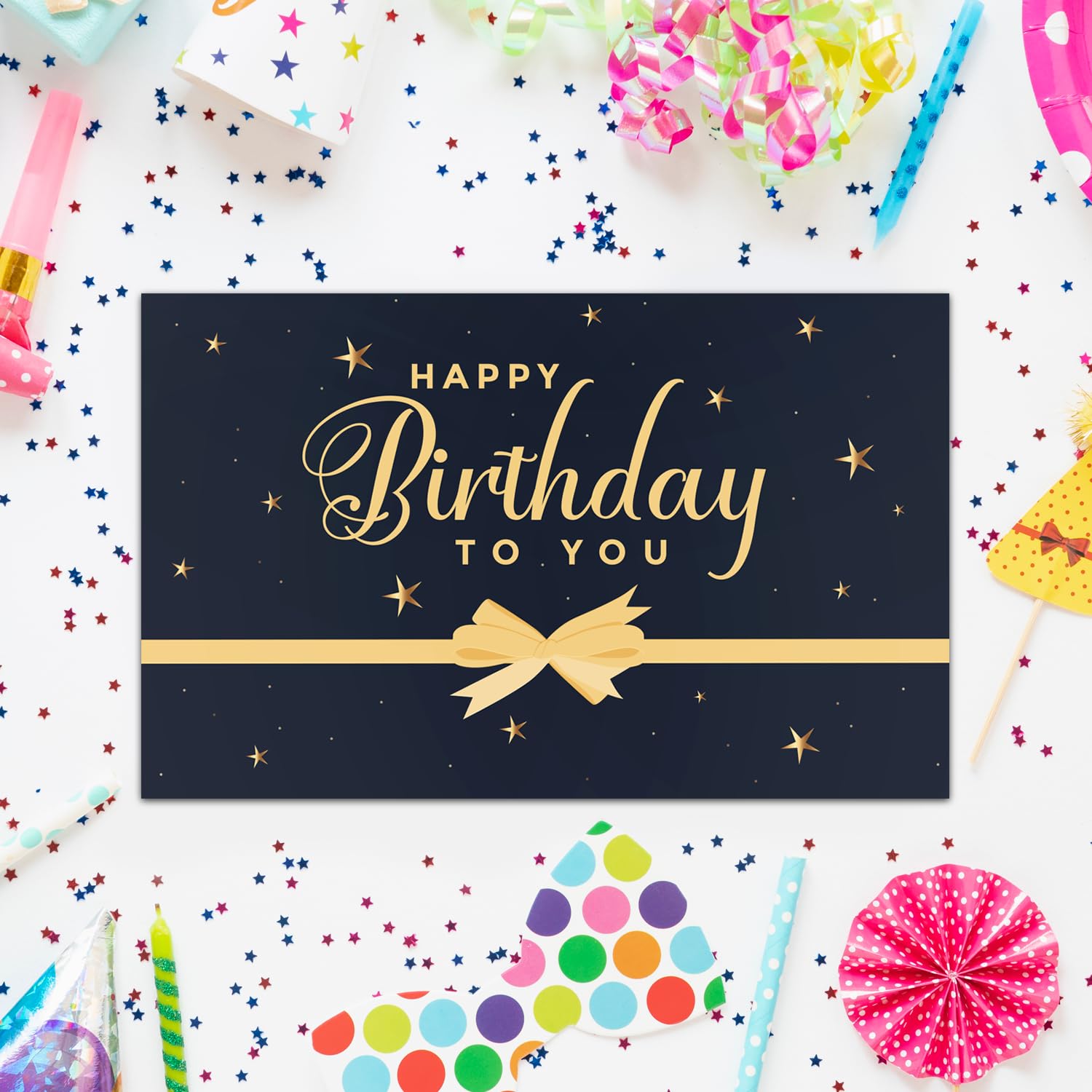 FETTIPOP 2 en 1 Boum Enveloppe Explosion Confettis Anniversaire Noir Premium 22 x 24 cm