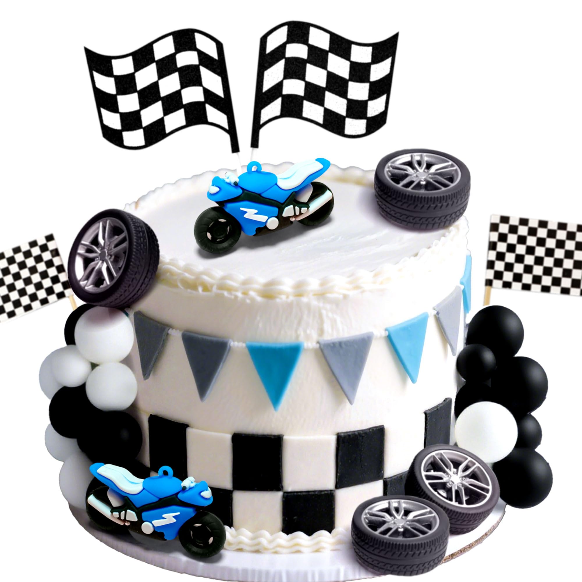 JeVenis Dirt Bike Party Decorations Motorbike Cake Decoration Motorcycle Man Birthday for Dirt Bike Baby Shower Decor