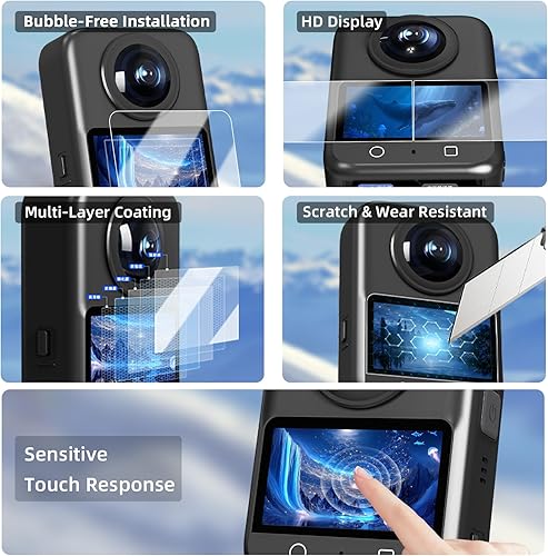 Miniatura 4 de Protector de lente + 2 protectores de pantalla para DJI Osmo 360, película de vidrio templado HD, cubierta protectora de lente de PC para Osmo 360