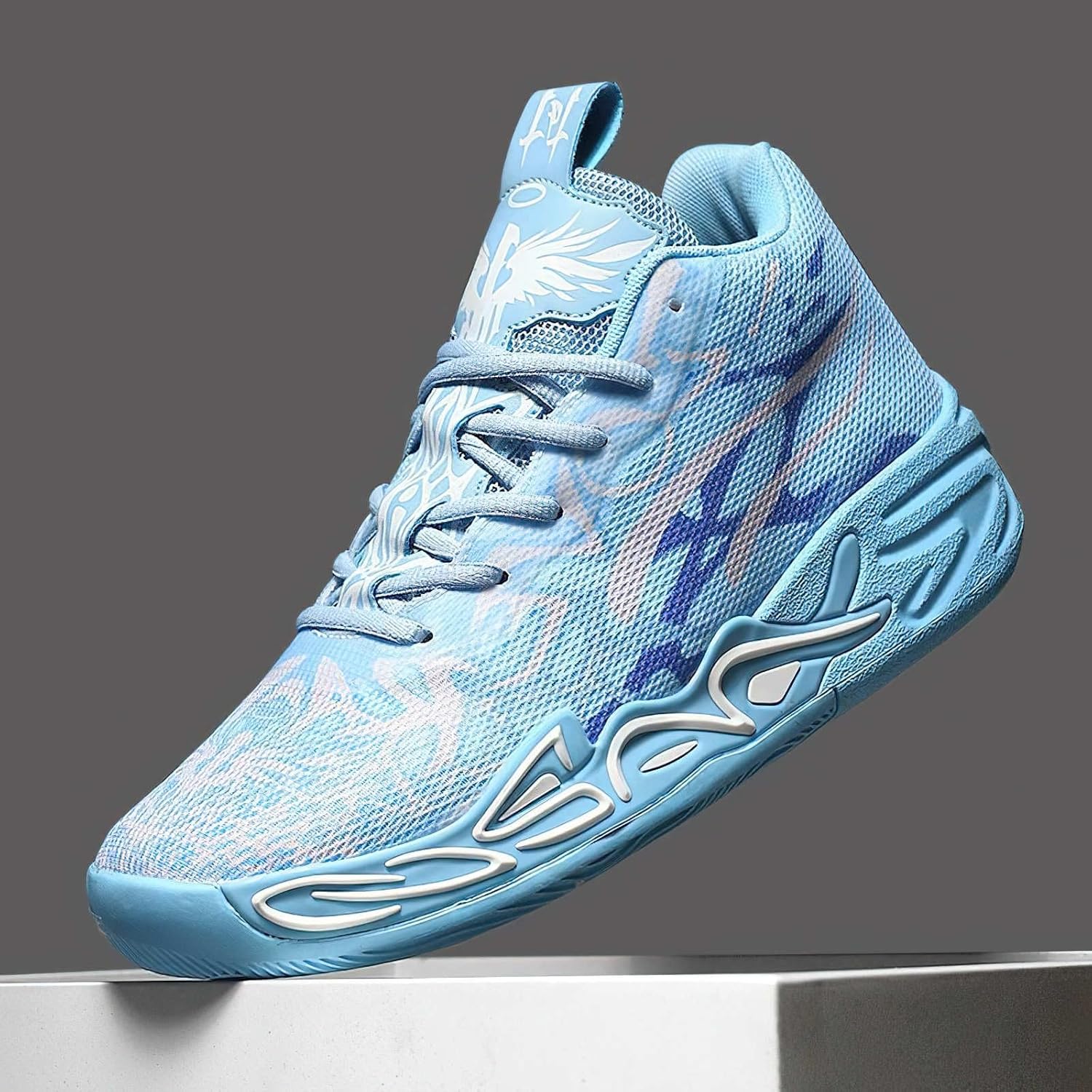 Exusiai Mens High Top Basketball Shoes Fashion Breathable Non Slip Outdoor Sneakers Comfortable Cushioning Athletic