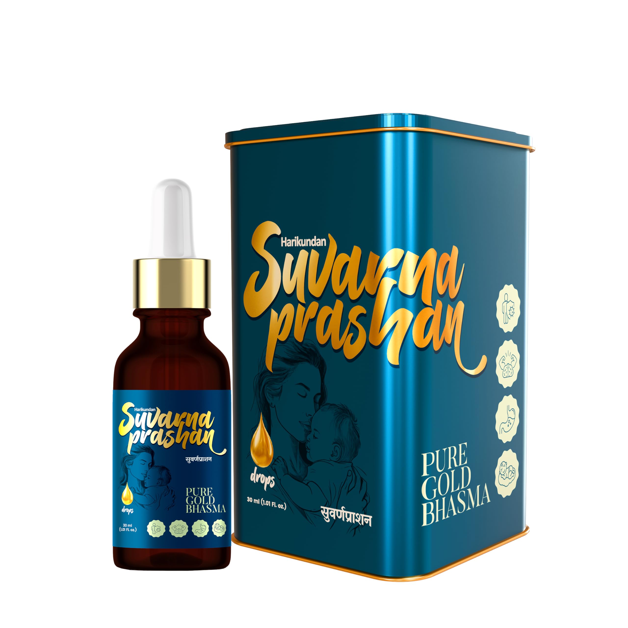 Harikundan Suvarnaprashan Drops for Kids (0–16 Years) | Ayurvedic Swarnaprashan with 24CT Suvarna Bhasma, Brahmi, Shankhpushpi, Honey & Cow Ghee | Supports Immunity, Memory & Healthy Growth | 30 ml