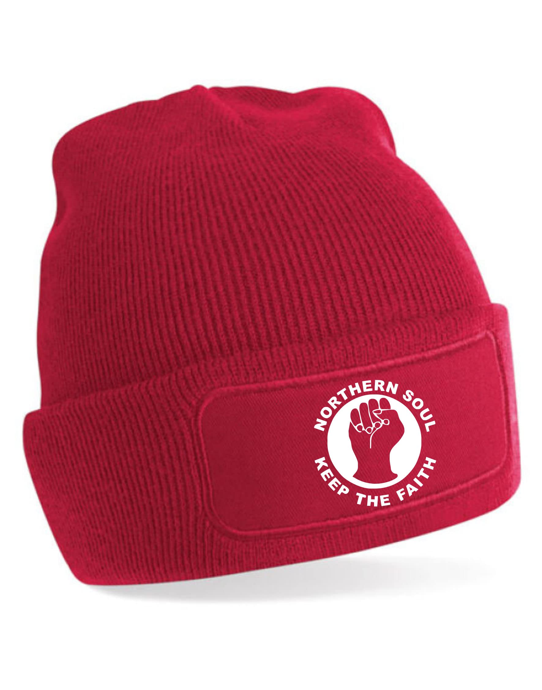 Print4u Unisex Red Northern Soul Beanie Hat Music Lover Gift For Men & Ladies Present