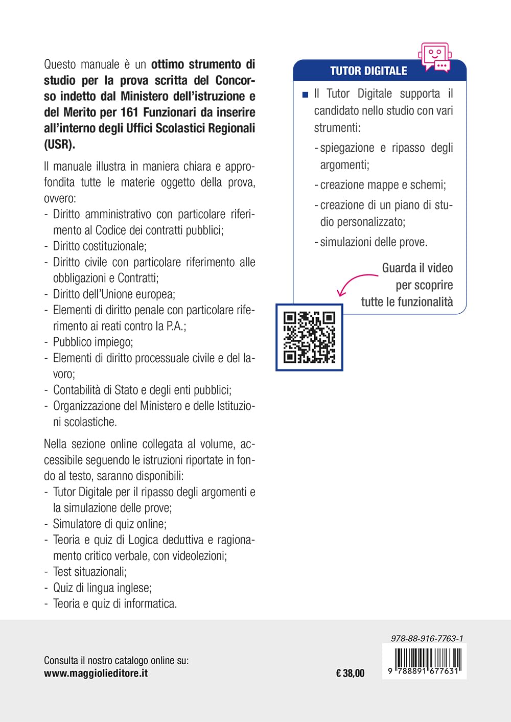 Concorso Ministero dell'Istruzione e del Merito USR Uffici Scolastici Regionali. 161 Funzionari. Manuale per la prova scritta