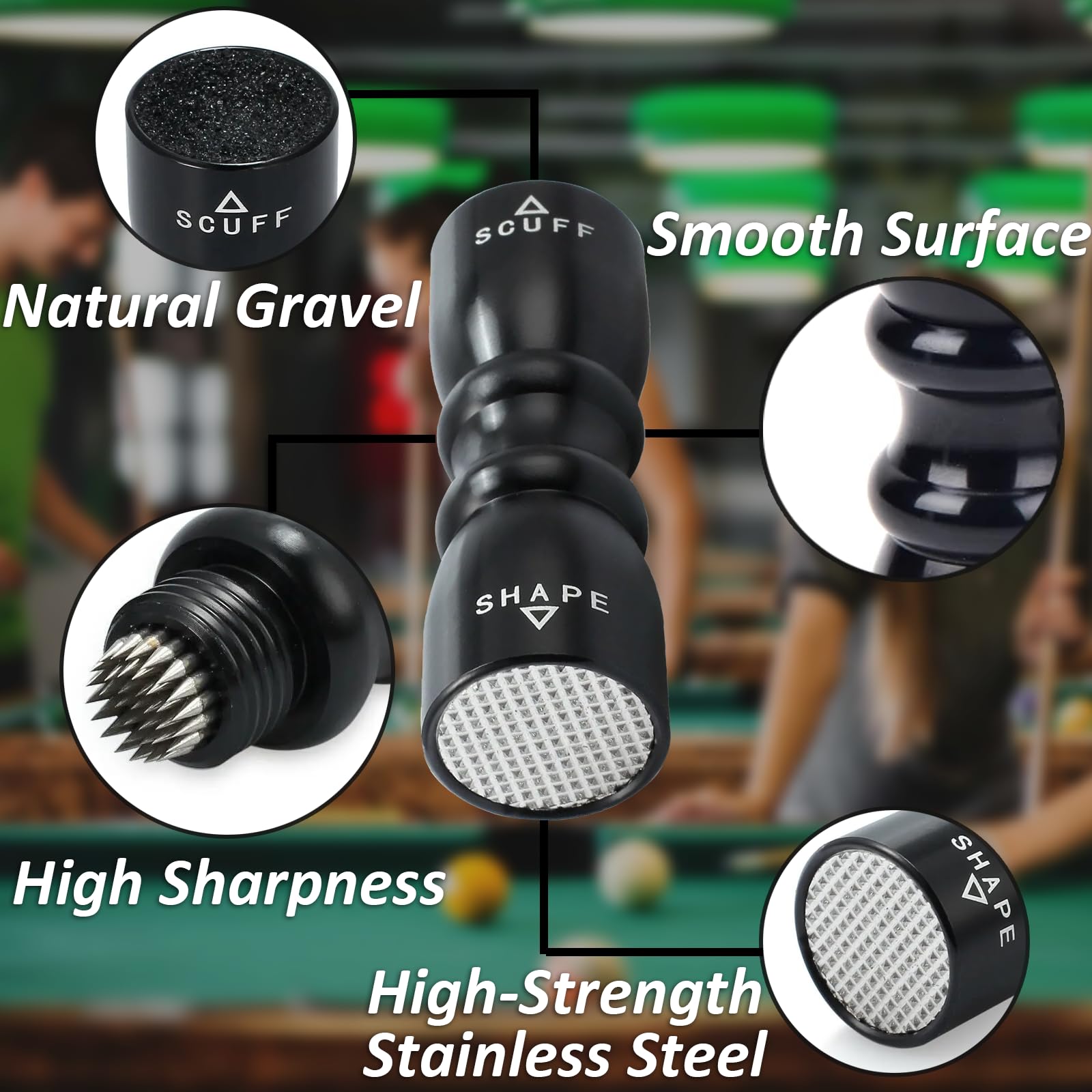 Accessorio 3 In 1 Per Stecca Da Biliardo - Modellatore, Aeratore E Levigatore, Acciaio Inox