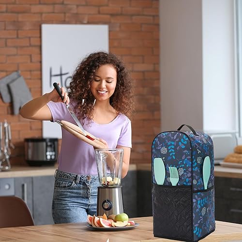 Miniatura 3 de Cubierta antipolvo para licuadora, cubierta antipolvo para licuadora de cocina con bolsillos, compatible con licuadora Ninja, Vitamix de 64 onzas