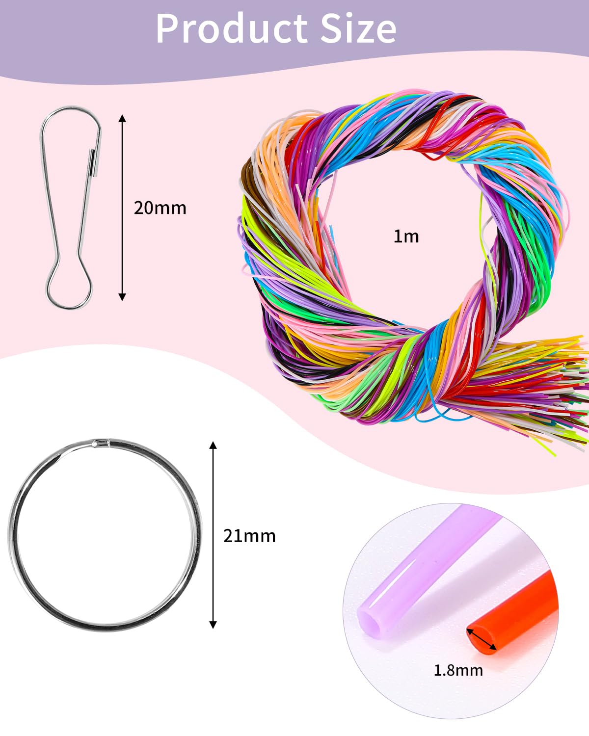 Zanfqvo Kit Scubidu - 200 Fili Colorati Per Braccialetti, Portachiavi E Lavoretti Creativi - Foto 2