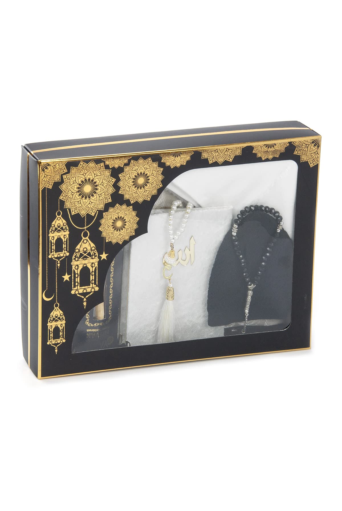 ihvan online, Islamic Prayer Gift Set, 99 & 33 Pearly Beads, Yaseen Book, Muslim Prayer Rug, Miswak, Muslim Kufi Hat, Hijab - Image 3