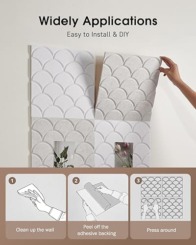 Miniatura 7 de Paneles acústicos autoadhesivos, paquete de 12 paneles de espuma a prueba de sonido para paredes, paneles de pared insonorizados de alta densidad de