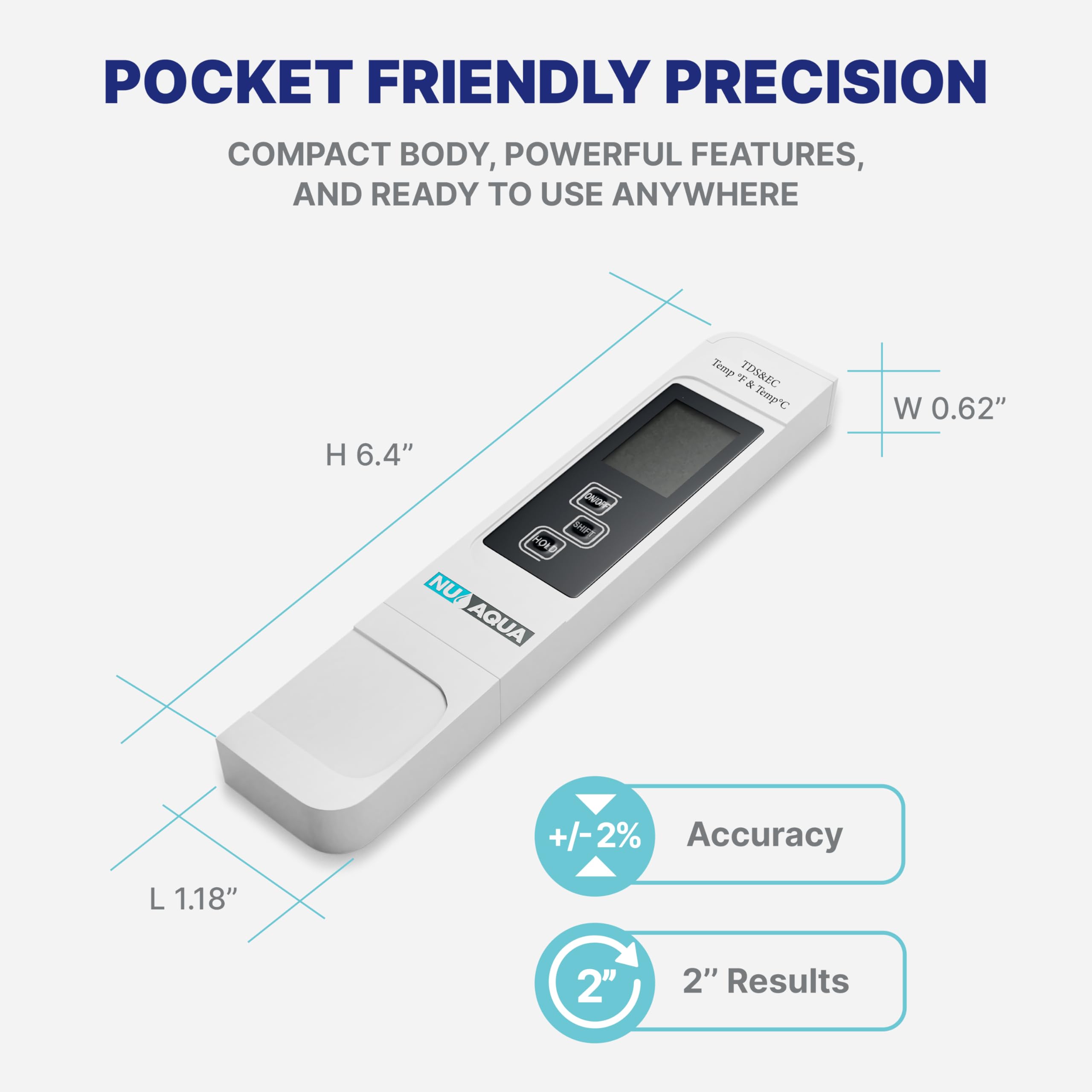 NU Aqua Digital Water Tester - Instant TDS, EC & Temp -6 NU Aqua Digital Water Tester - Instant TDS, EC & Temp -6