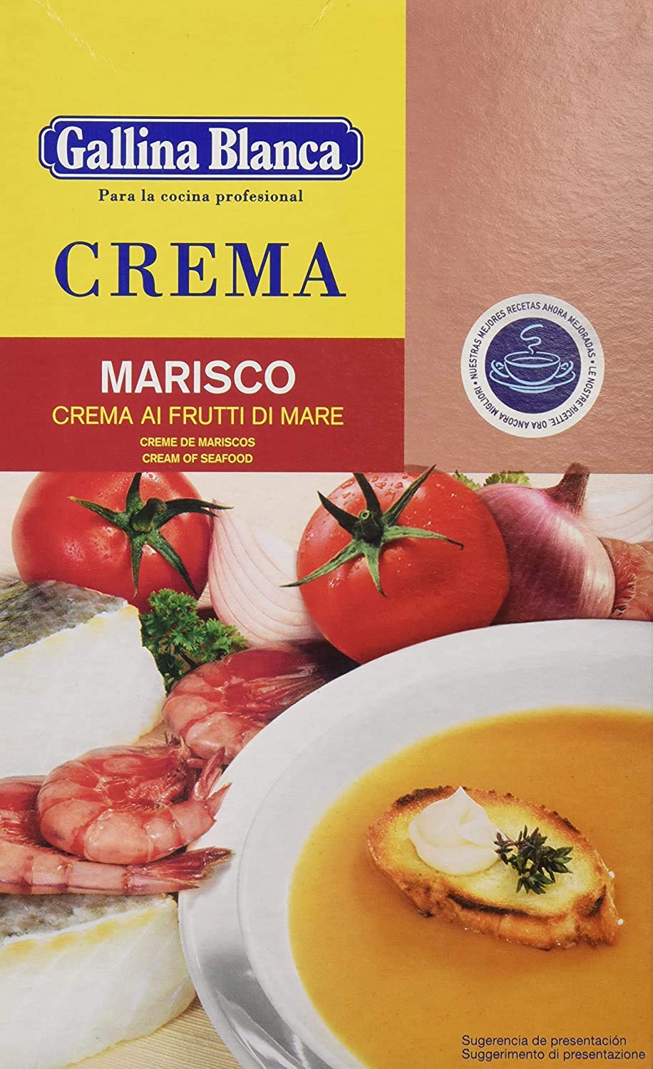 CREMA DE MARISCOS GALLINA BLANCA RINDE 8 LITROS (1 UNIDAD)