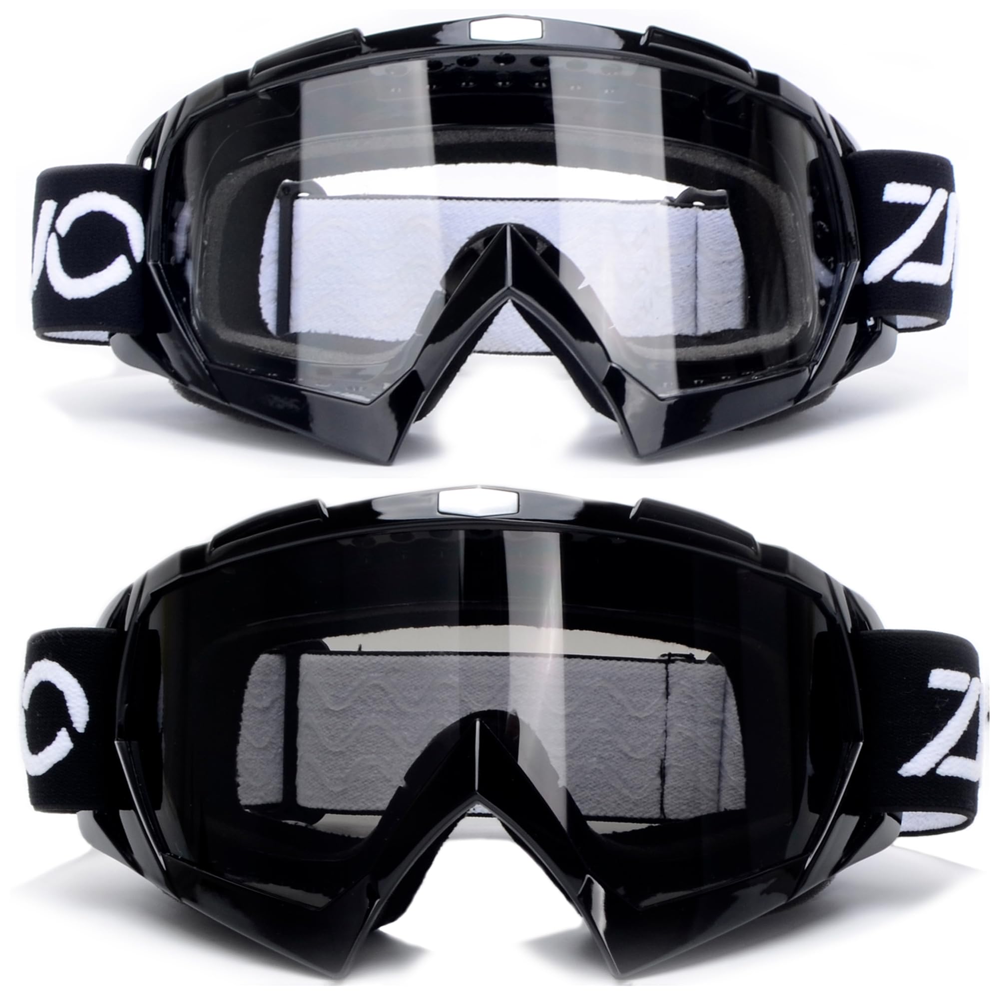 Confezione da 2 Occhiali ATV Dirt Bike Motocross Off Road Occhiali da Guida Moto Racing MX UTV Occhiali