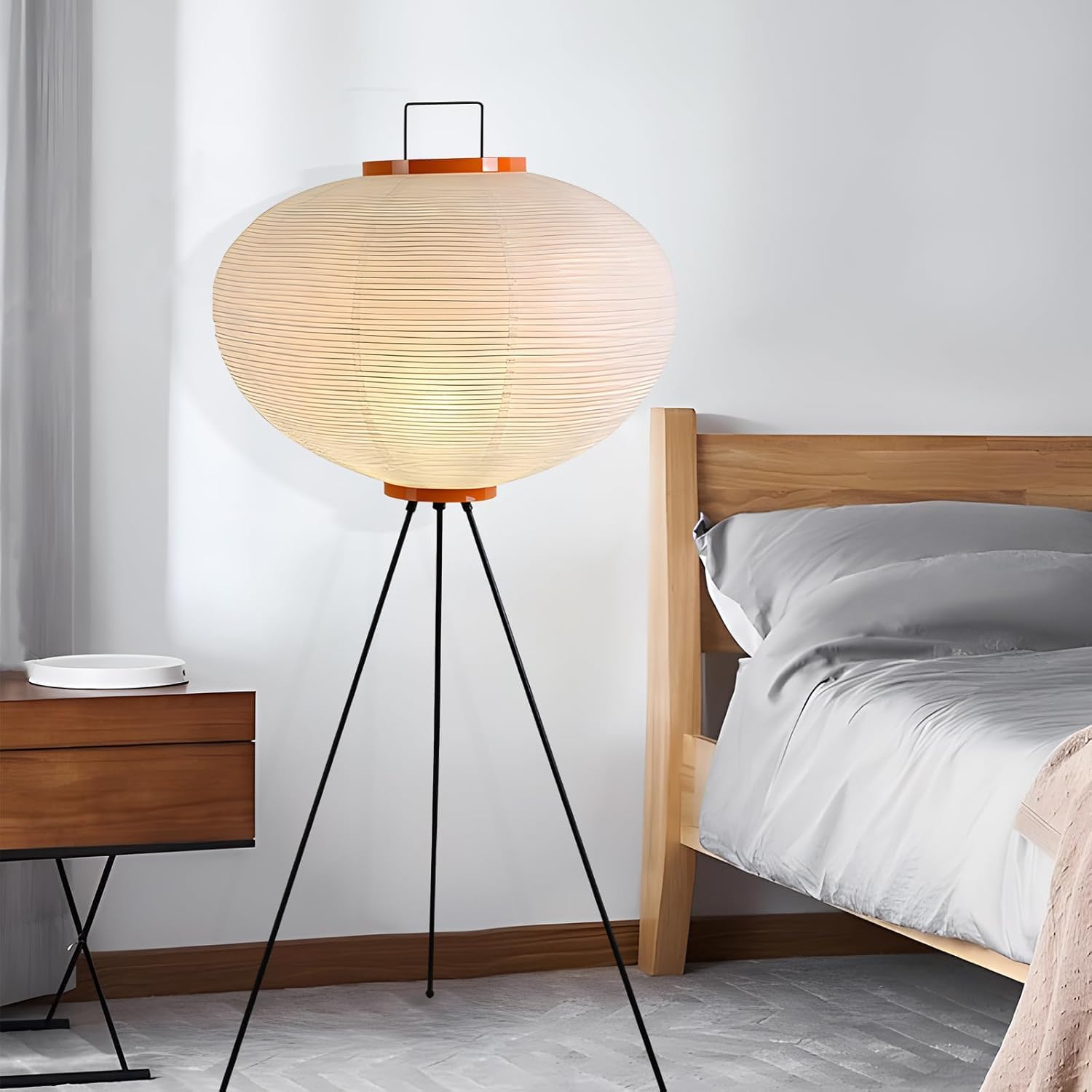 Japońska Lampa Later, Ręcznie Robiona Lampa Podłogowa Z Papieru Ryżowego, Lampa Led Do Salonu, Sypialni, Lampa Podłogowa Z Papieru Z Przełącznikiem Nożnym