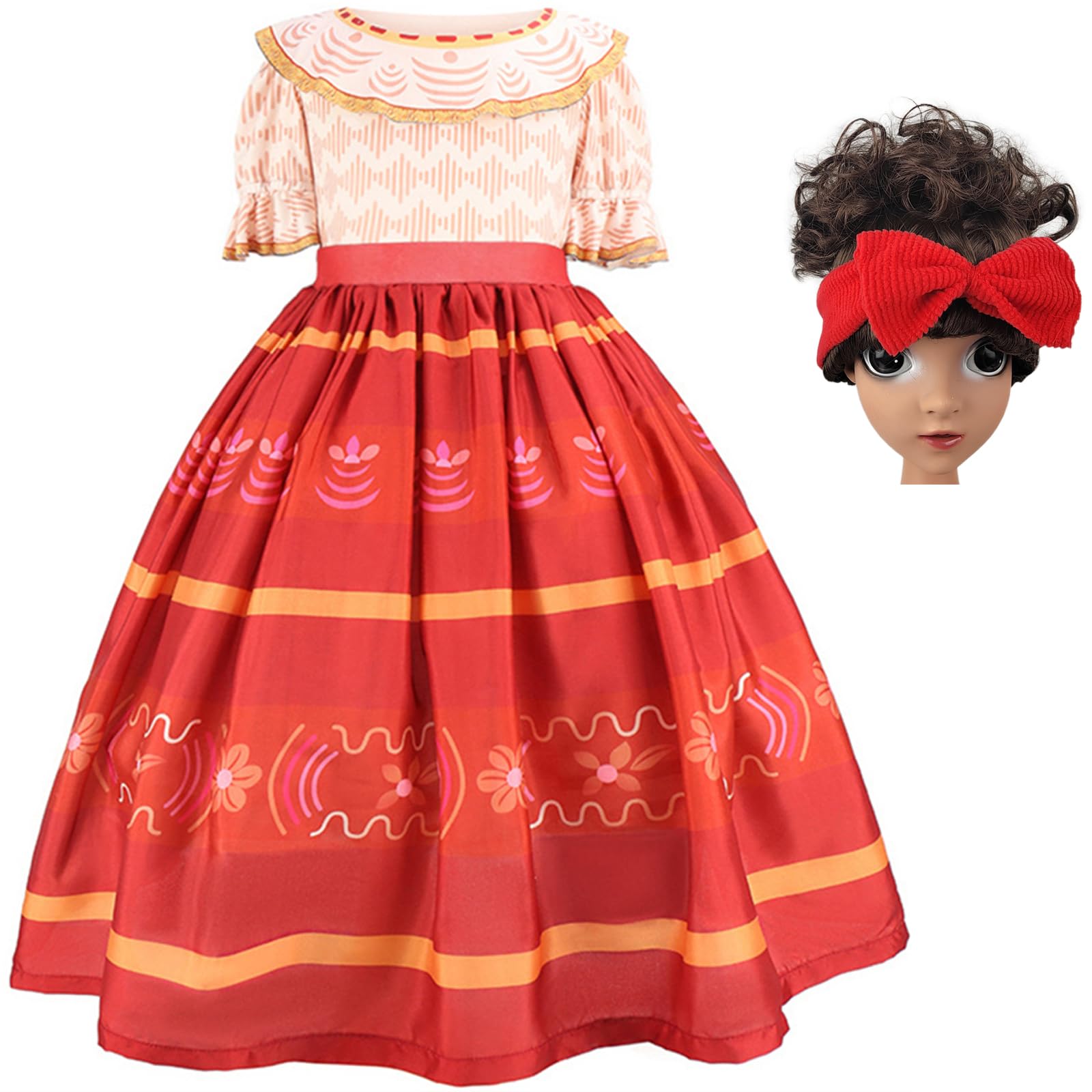 LCXYYY Dolores Cosplay Kostüm Für Mädchen – Mirabel Schwestern Kleid Mit Tasche, Größen 90-160 Cm, Für Halloween & Karneval
