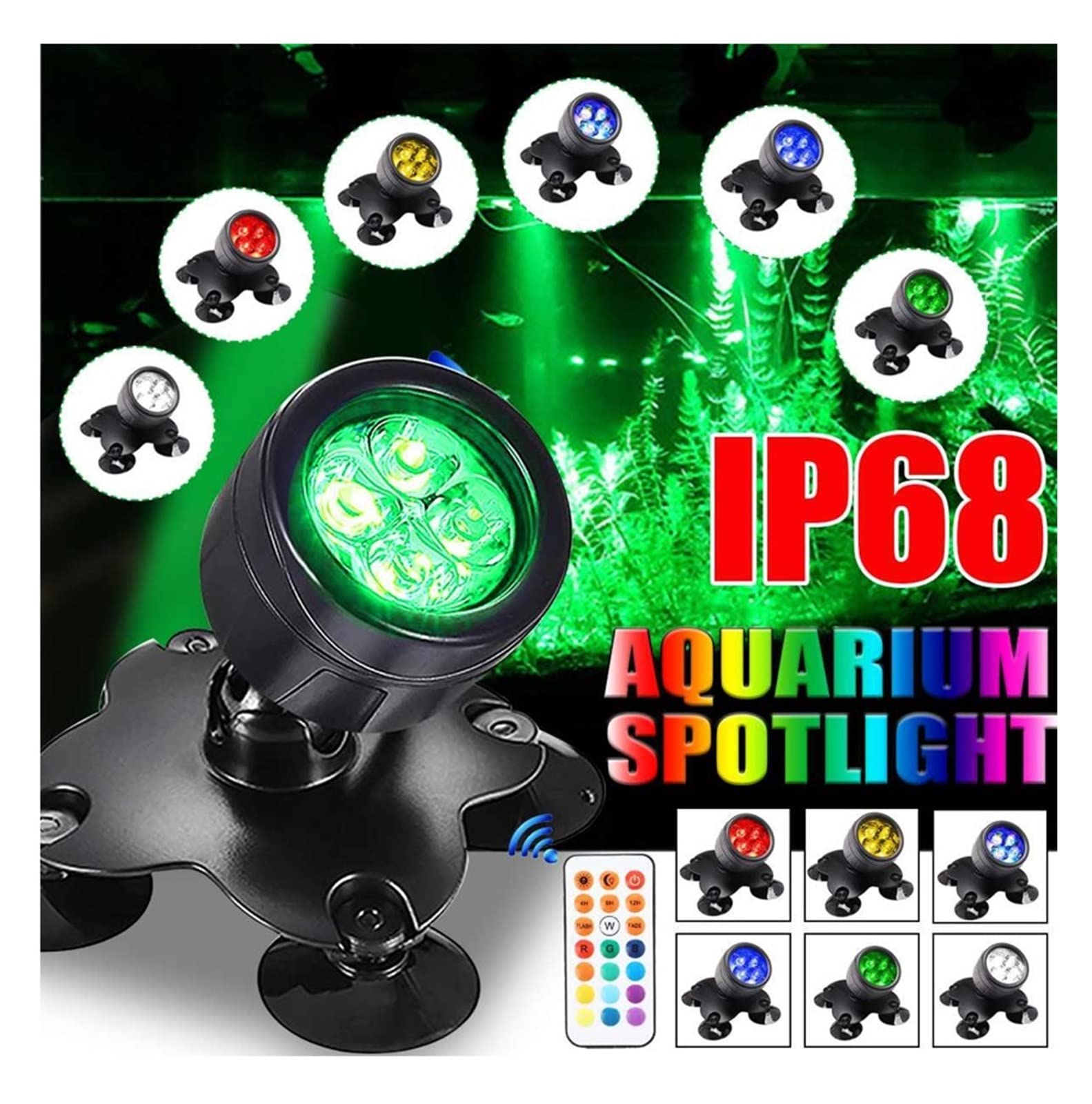 RGB piscina luces sumergible estanque IP68 impermeable bajo el agua acuario focos 36 LED jardín paisaje césped luz Bajo Consumo De EnergíA(6pcs)