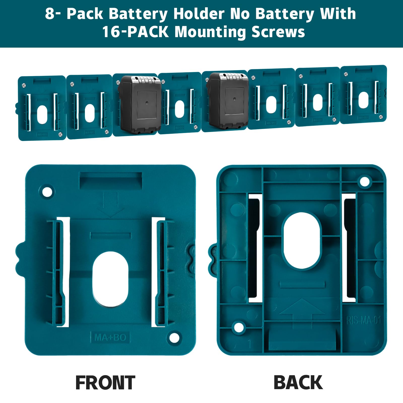 Akkuhalter für Bosch Akku,8 Stück Akku Halterung Wandhalterung Kompatibel mit Bosch GBA18V,Batteriehalter Organizer für Werkstätten