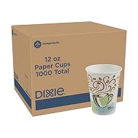 Vista 13 de Vaso térmico de papel, de 12 onzas con un diseño de café, de Dixie PerfecTouch 5342CD (Viene con 20 fundas aislantes y 50 vasos por funda), 500