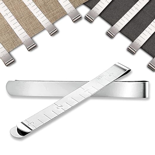 Set of 20 Sewing Clips, Stainless Steel Hemming Clips 3 Inches Measurement Ruler Quilting Supplies, Hem Marker, Sewing Supplies and Accessories