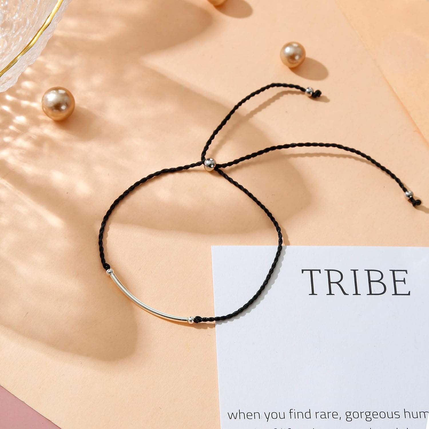 RareLove TRIBE Friend Group Friendship Bracelets for Women,Love My Tribe Bridesmaid Adjustable Silver Bar Strand Bracelets,Meaningful Gifts for Best Friends,Inspirational Motivational Jewelry - Image 4