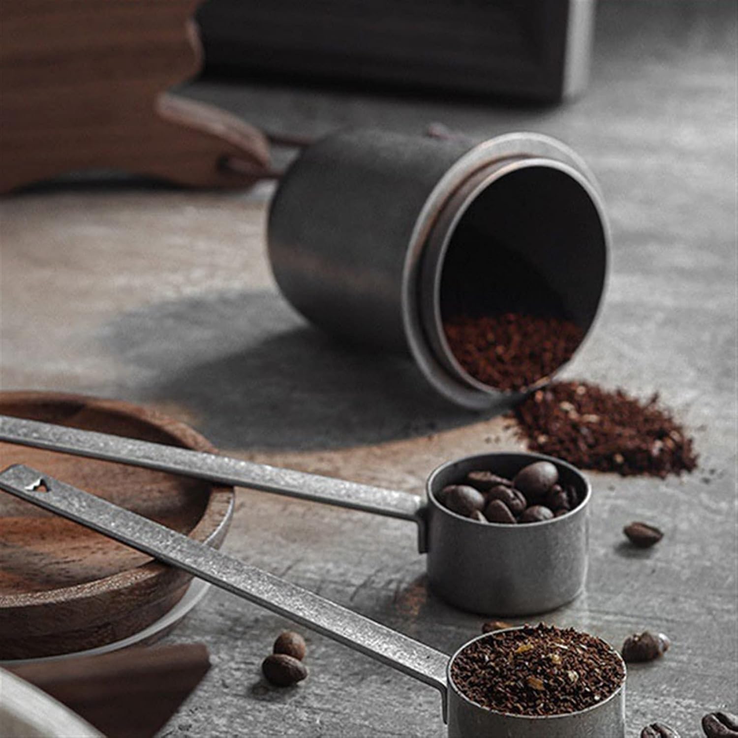 Spoon Table Spoons Stainless Steel Measuring Spoon Long Handle Coffee Spoon Matcha Powder Cocoa Powder Quantitative Spoon 8G for Home, Kitchen Or Restaurant (D)