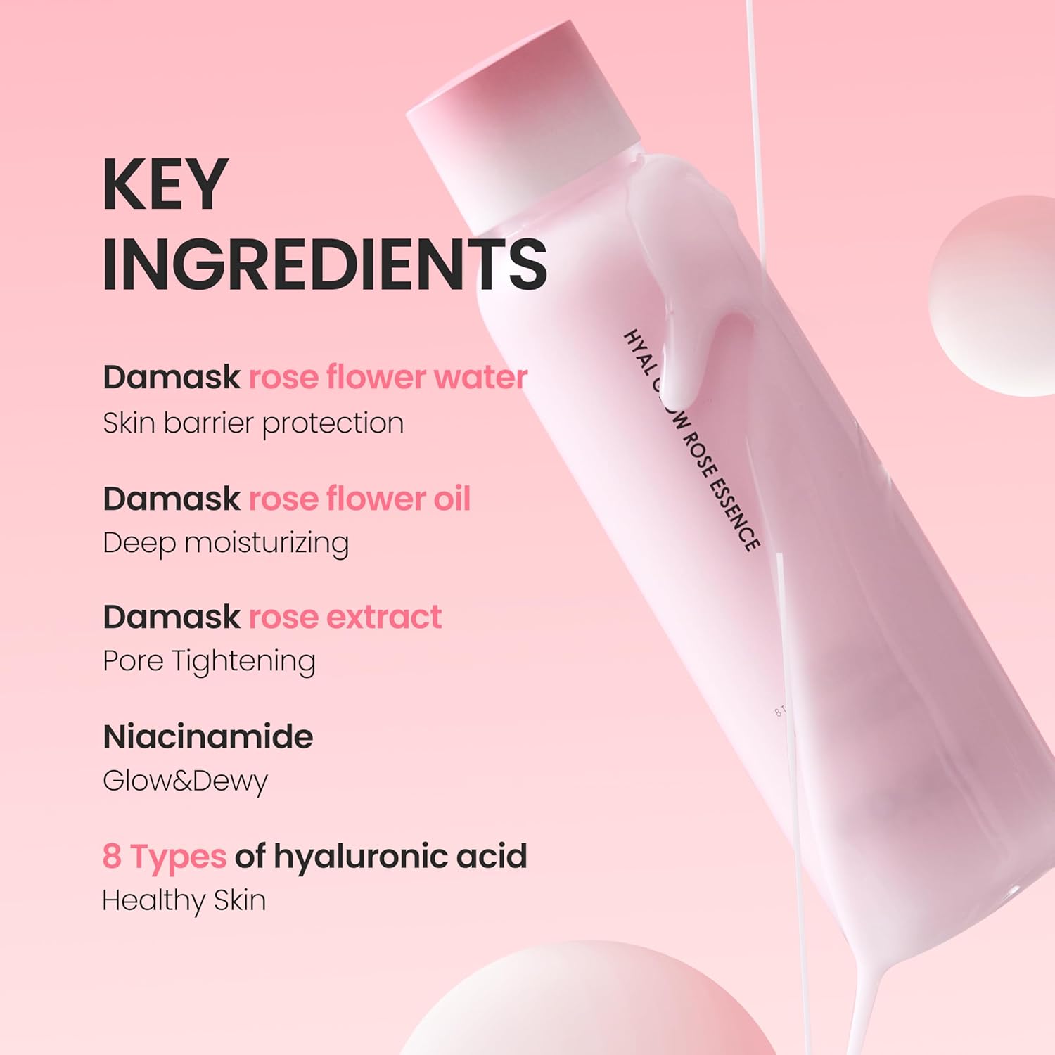 DERMALOGY by Neogen Hyal Glow Rose Essence - Hydrating Essence with 74% of Damask Rose Water & Flower Oil & Extract 160ml / 5.41 oz - Image 6