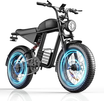 Electric Bike for Adults Bicycle - 1000W/1500W/3000W Peak 48V 15/20/35Ah Battery Ebike, Max 30-37MPH & 40-100 Miles e-Bike, 20" Fat Tire All-Terrain, Adult Electric Bicycle for Outdoor Adventure