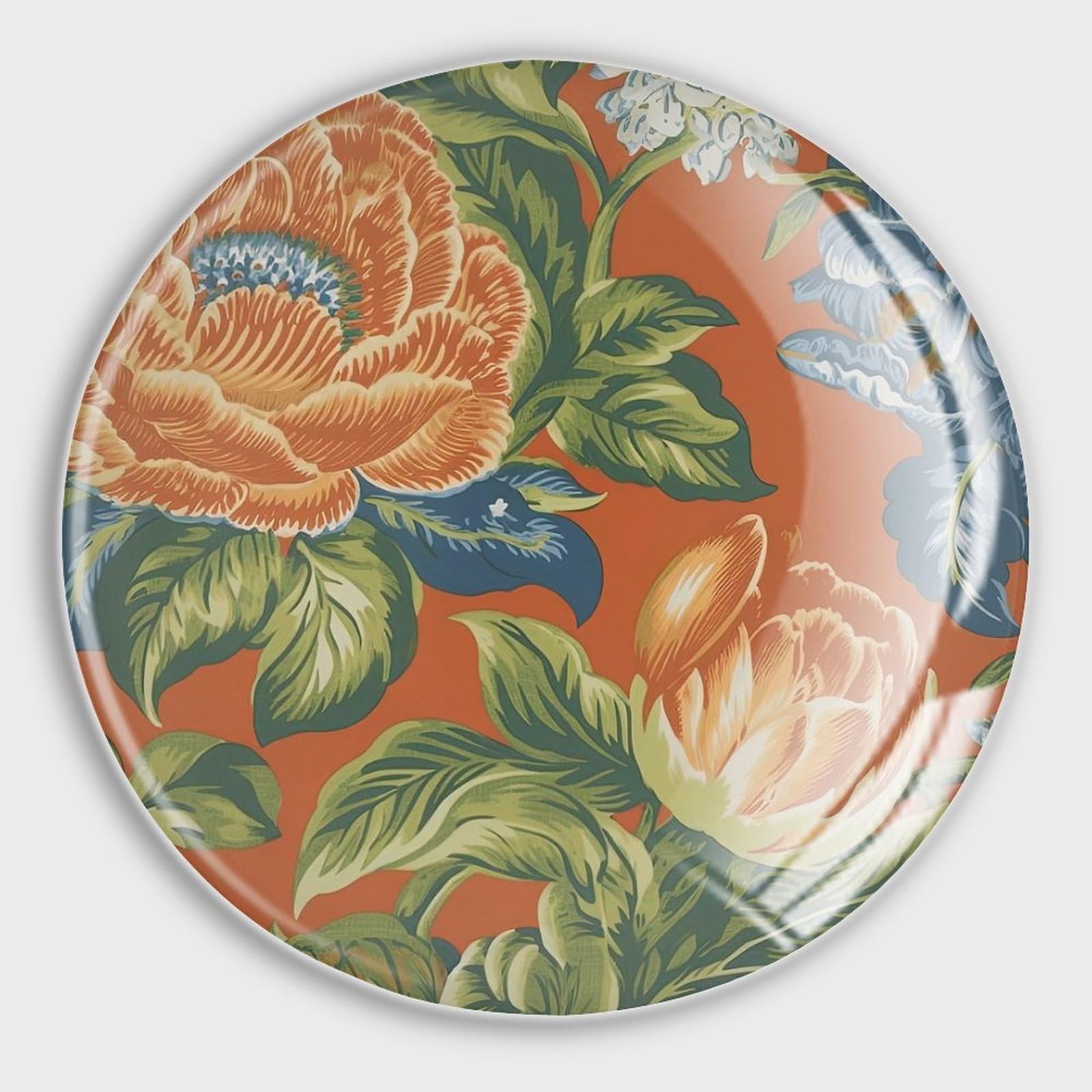 Imanes de nevera de Chinoiserie con diseño floral naranja para pizarra blanca de estilo asiático de vidrio, pequeños imanes decorativos tradicionales, imanes decorativos para oficina,