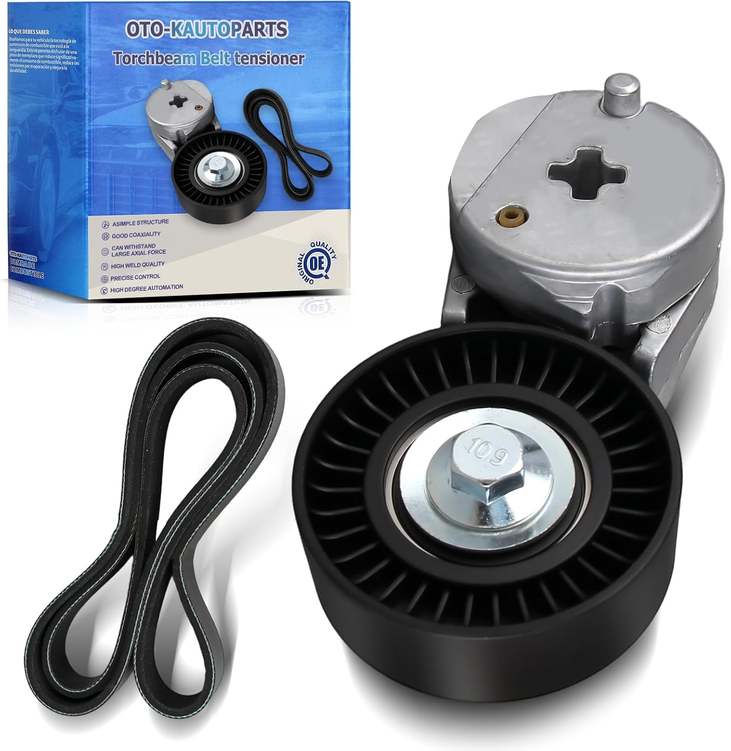 OTO-K Serpentine Belt Tensioner Pulley Assembly Compatible with Toyota Camry 2012-2017,RAV4 2009-2018,Scion TC 2011-2016,DOHC L4 2.5L