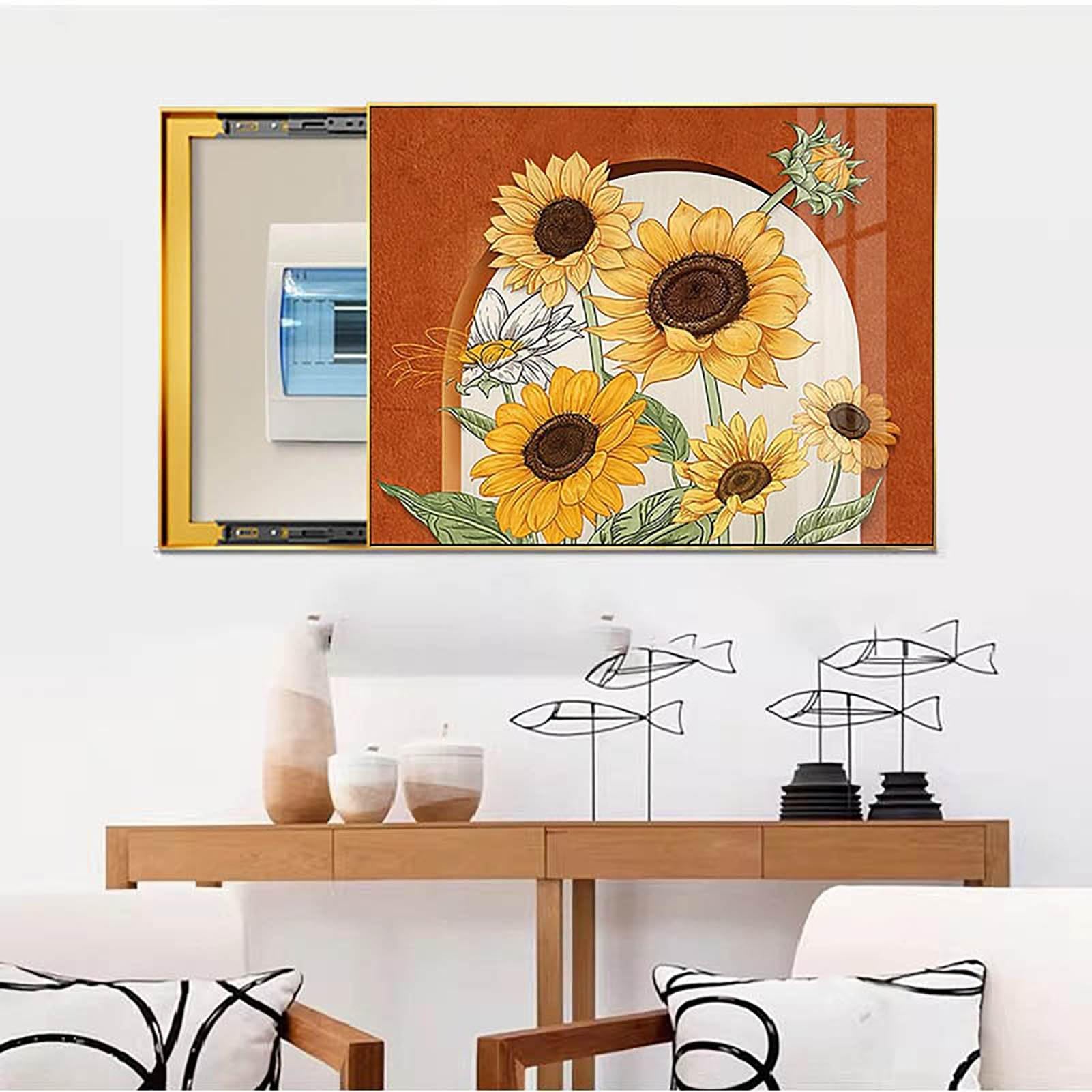 Copertura Quadri Elettrici Decorazioni Scorrevoli Per Pareti Murales Per Scatole Elettriche Uso Generale Adatto Per Corridoi (D,45x35cm)