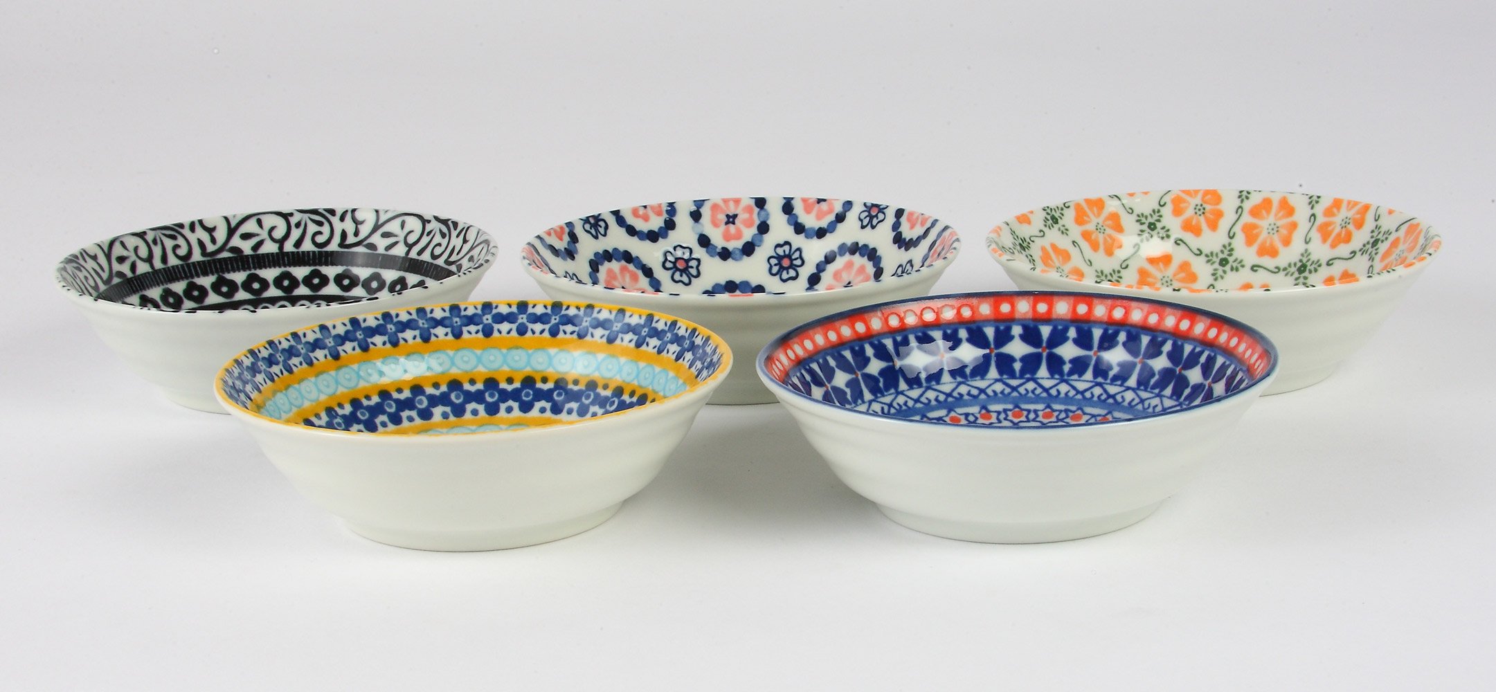 Awasaka 7-1916 Pottery Field II Small Bowl Set, White, 3.9 x 6.3 x