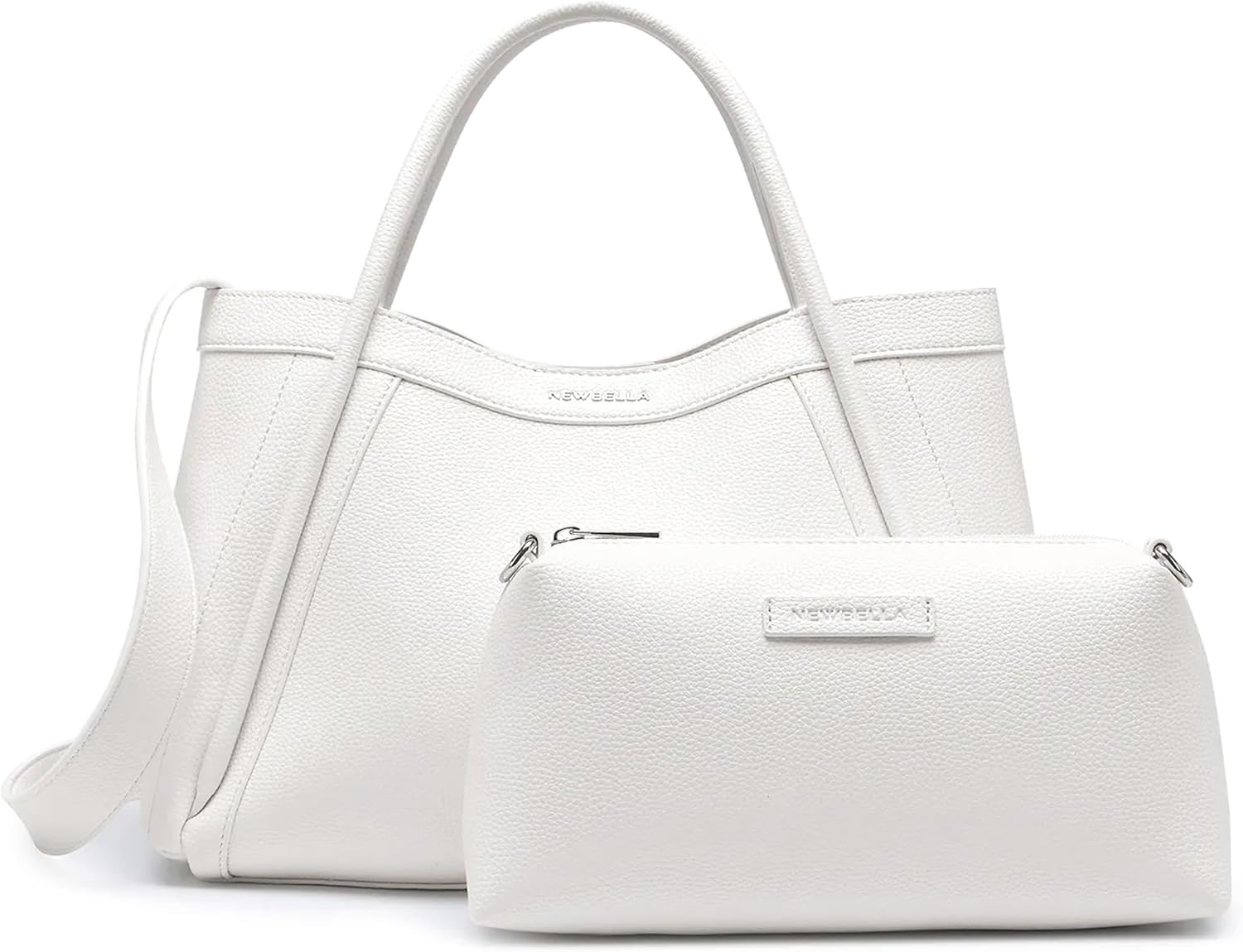 NEWBELLA Kelly Vegan Leather Tote Bag for Women - Stylish Versatile Commute Top Handle Bag, Hobo Shoulder Handbag with Purse