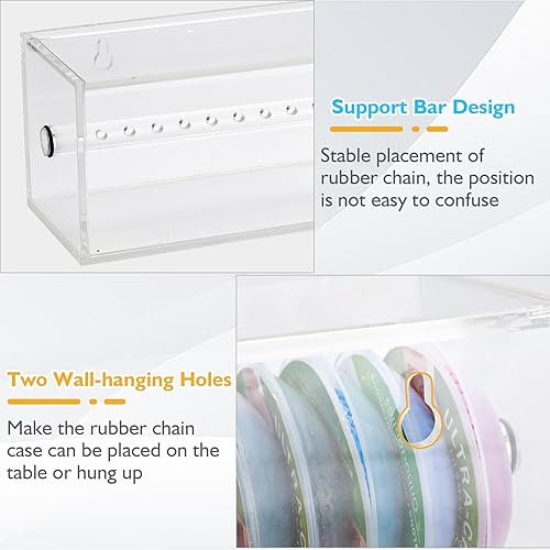Miniatura 4 de ANNWAH Estuche organizador de cadena de poder: dispensador de cadena de goma elástica de ortodoncia dental, soportes de ortodoncia, banda de goma,
