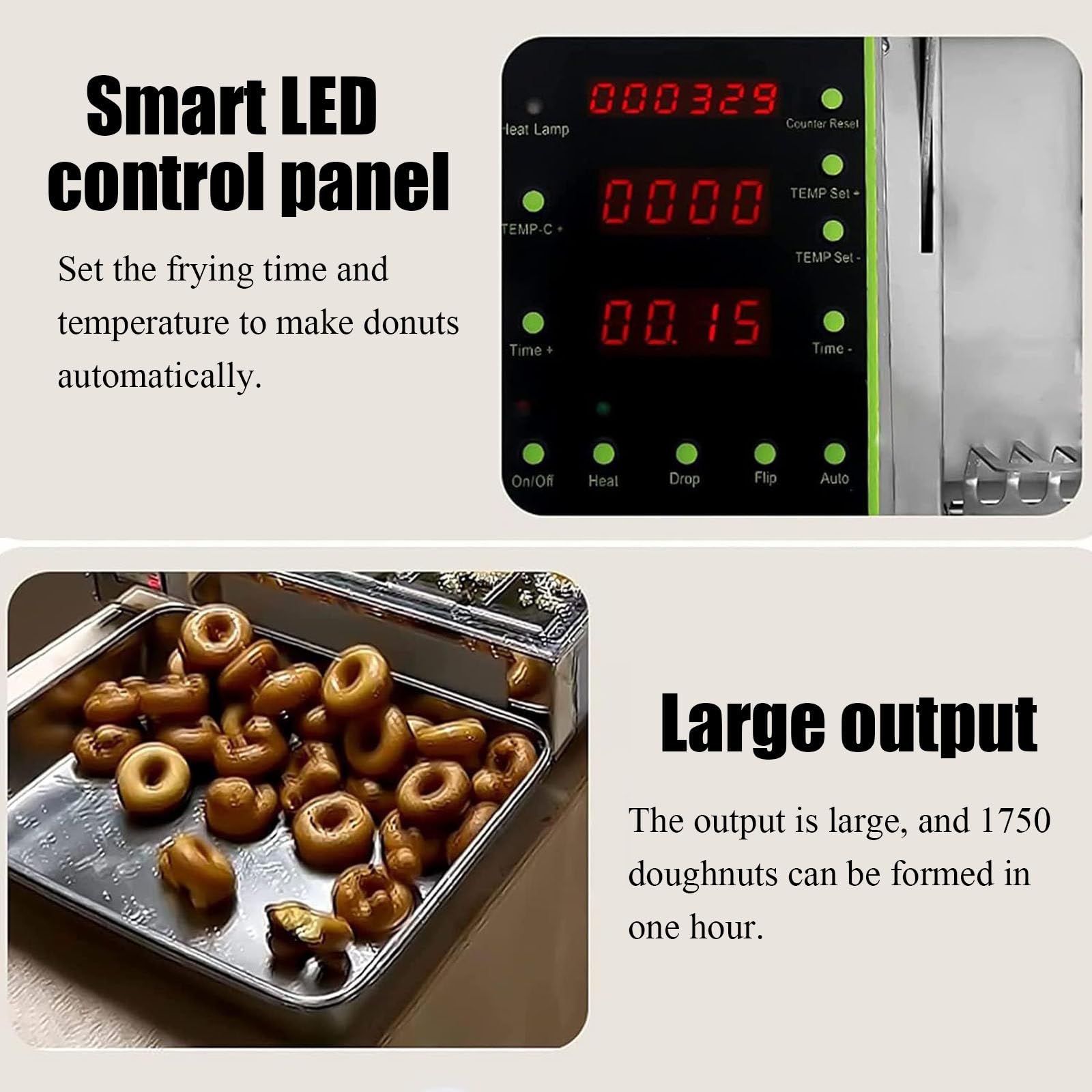 Elektrische Donut-Maschine,Kleiner Donut-Hersteller,Donut-Hersteller,automatische Donut-Maschine,304 Edelstahl Auto Donut,110V