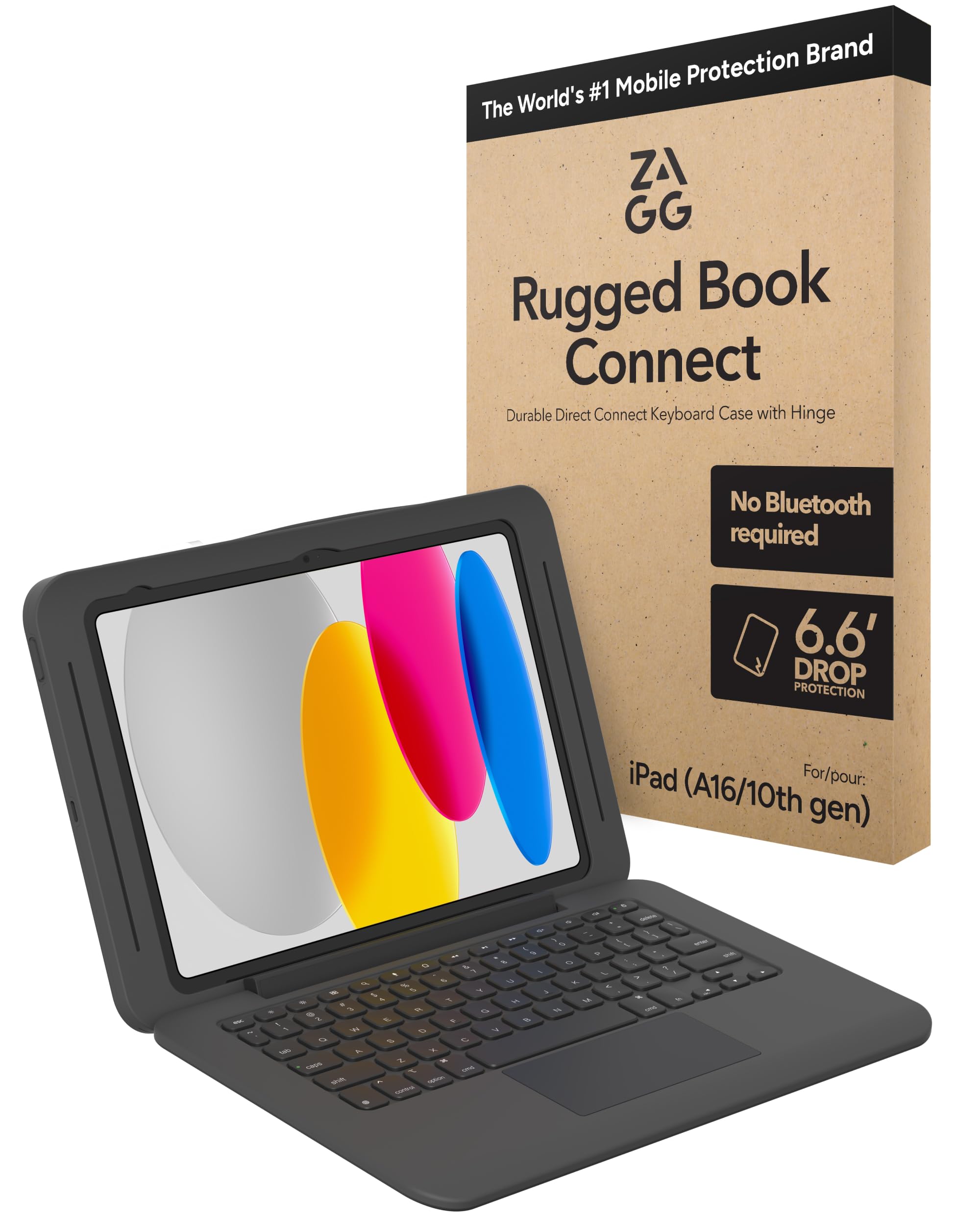 Rugged Book Connect iPad 11" (A16) / 10.9" (Gen 10) Case - Keyboard Case for Classroom, 6…