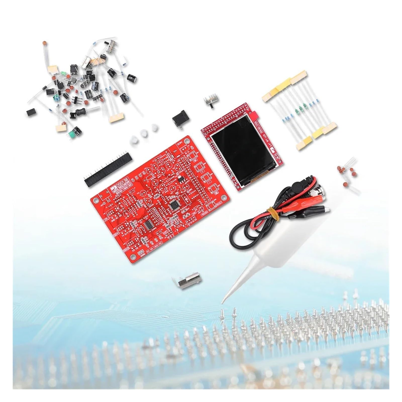 Oscilloscope numérique avec écran LCD TFT 2,4 Pouces, kit d'apprentissage électronique à Monter soi-même, 1Méch./s(Assembled)