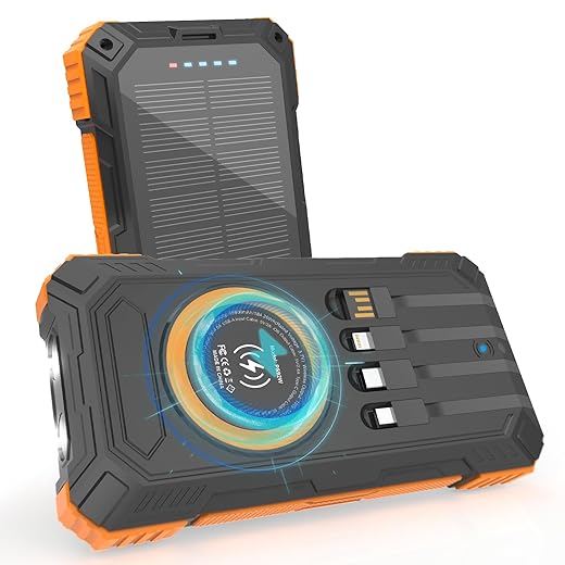 49,800mAh Solar Power Bank with Cables