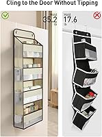 Vista 2 de Yecaye Organizador colgante sobre la puerta, 1 paquete, 35.2 libras de carga de juguetes de peluche, organizadores de baño a prueba de columpios