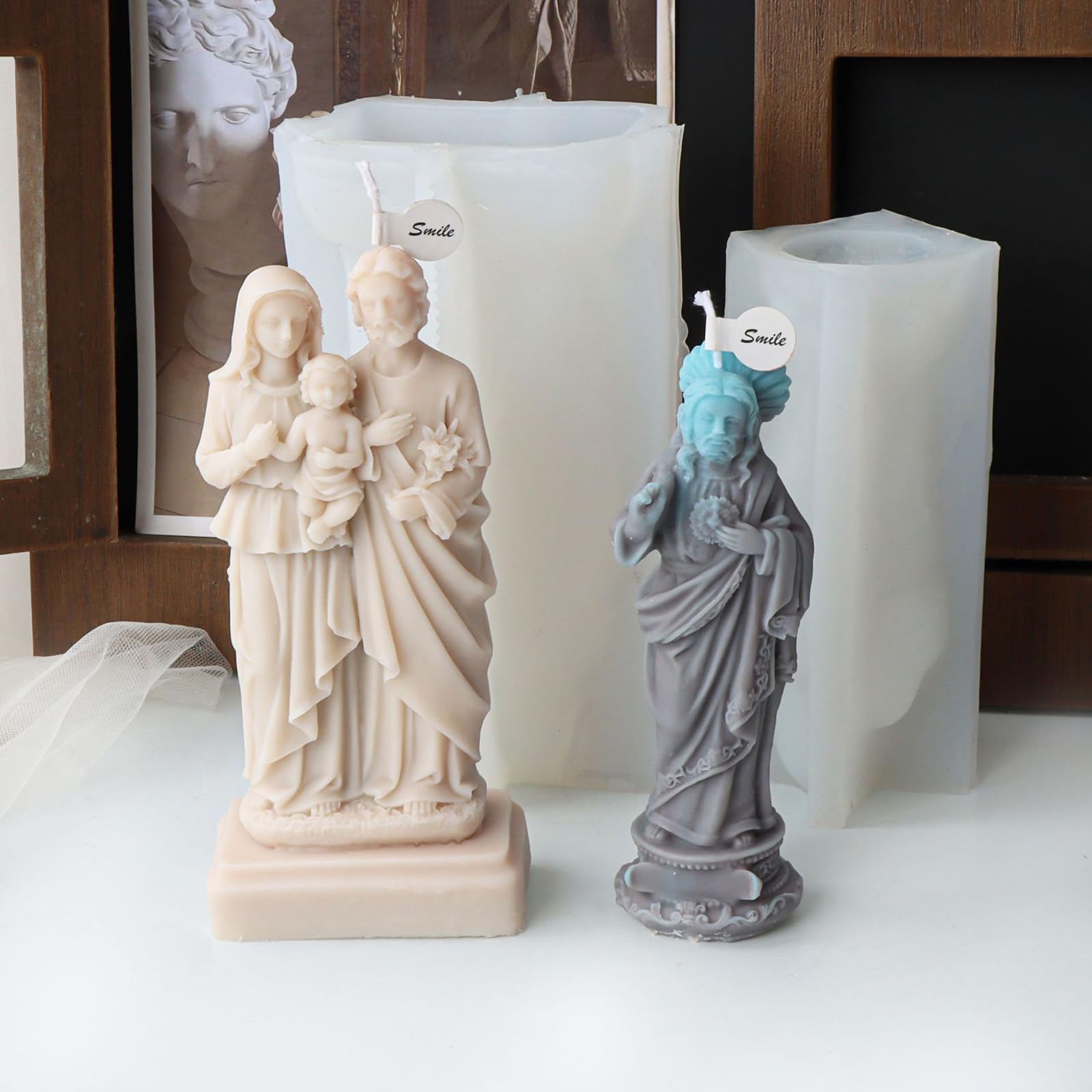 Formy silikonowe, Jezuses w kształcie silikonu 3D Jesuses narzędzie do robienia żywicy gipsowej dekoracje domowe