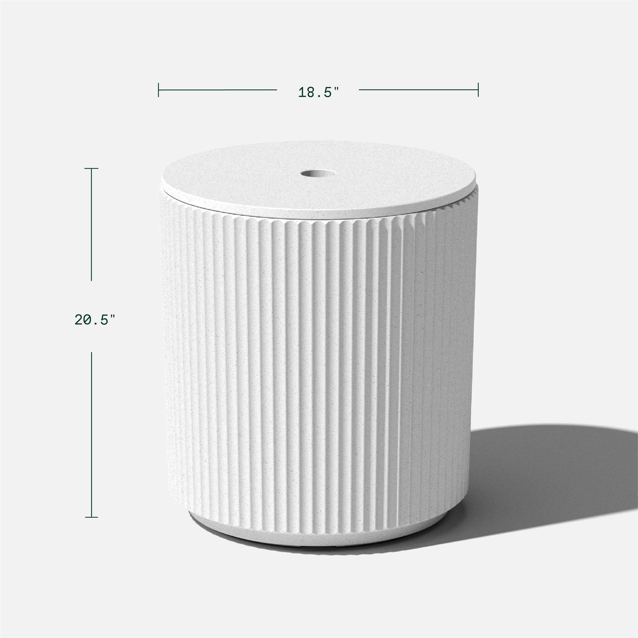Veradek 傘サイドテーブル - 屋外パティオテーブル 傘穴付き ポーチ/パティオ用 | 丈夫なプラスチックコンクリート素材 & 組み立て簡単 | モダンなコーヒー ピクニック プールサイドテーブル