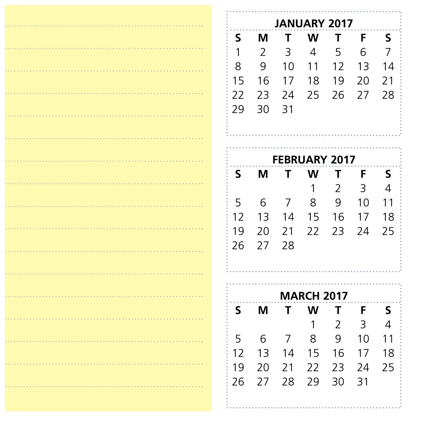 AT-A-GLANCE calendario de pared mensual escritorio/2017, QuickNotes, 11 x 8, de espiral doble (PM50 – 28)