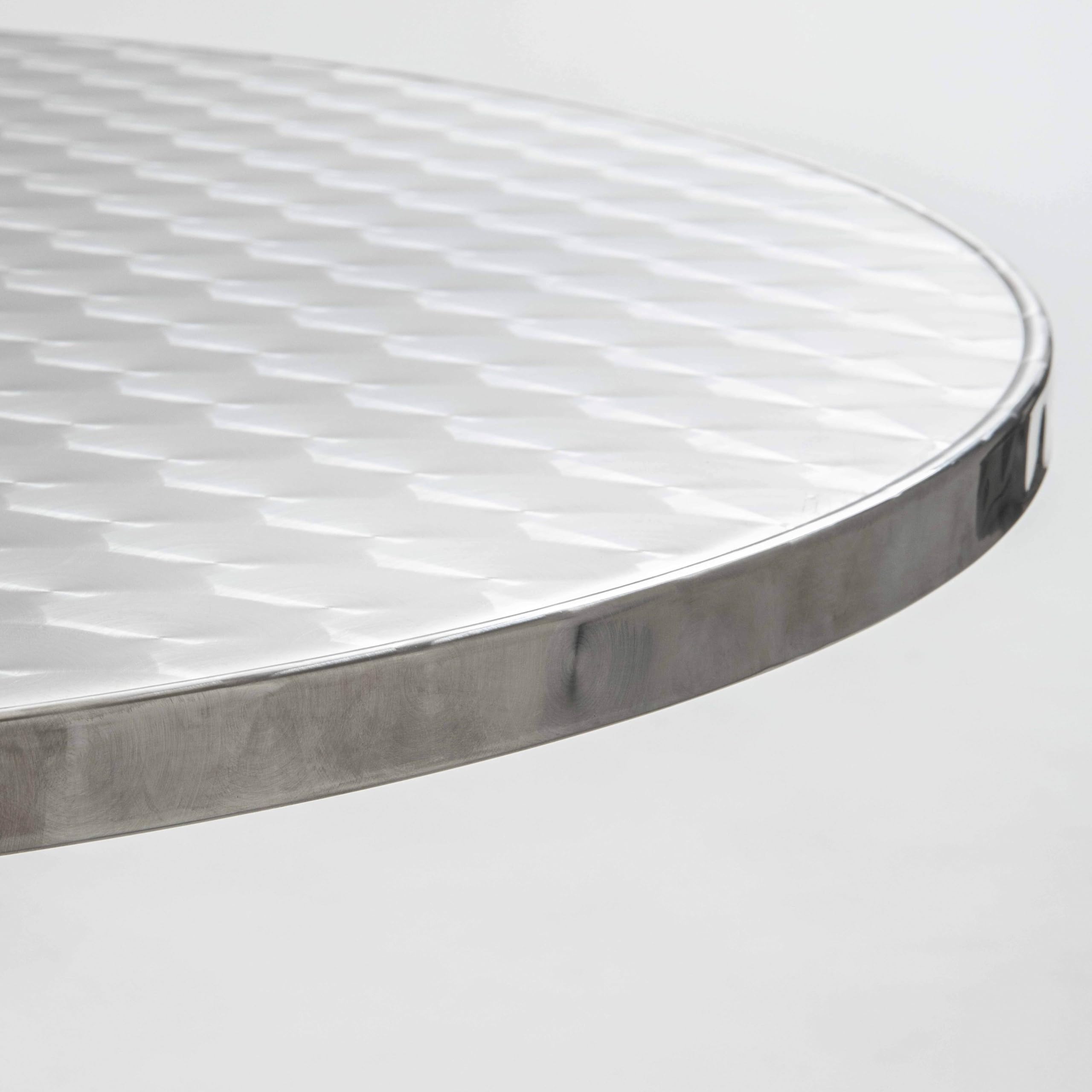 Oviala Plateau de Table Rond en Inoxydable 60 cm Brixton