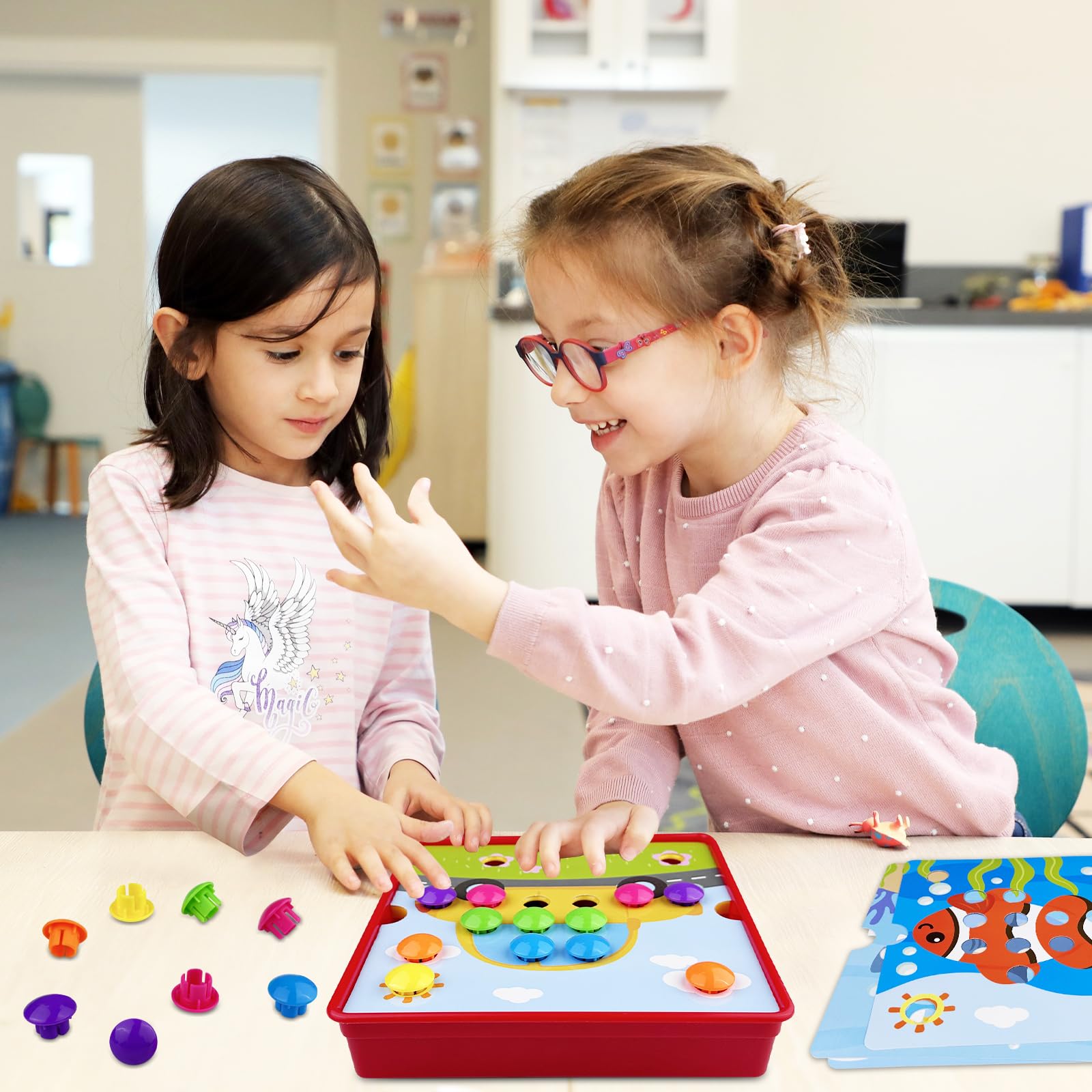 Legpador Mozaika do gry w wtyki, Montessori zabawka wtykowa dla dzieci, prezent dla dzieci