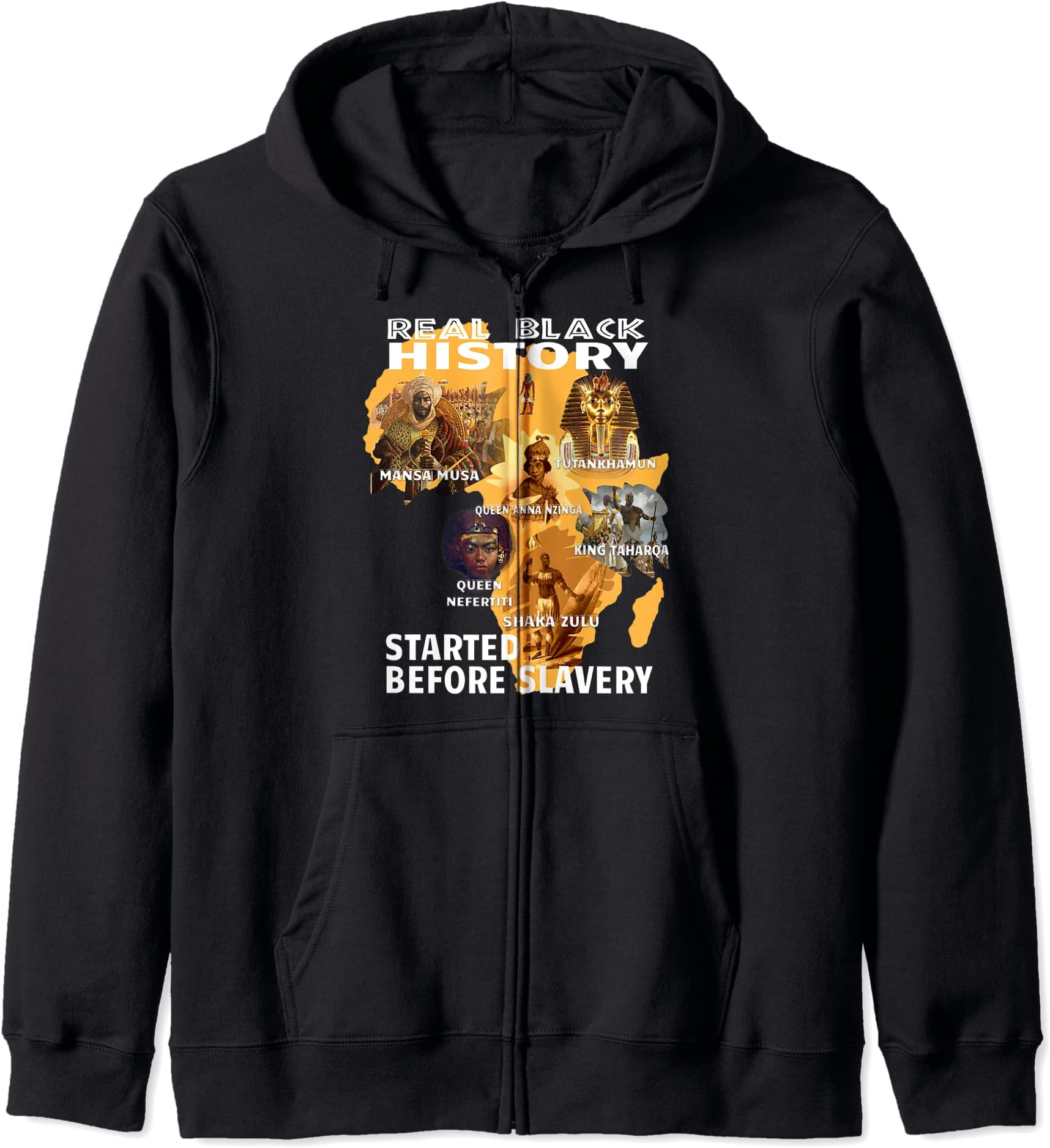 Black Awareness Afrocentric Attire African American Slavery Zip Hoodie