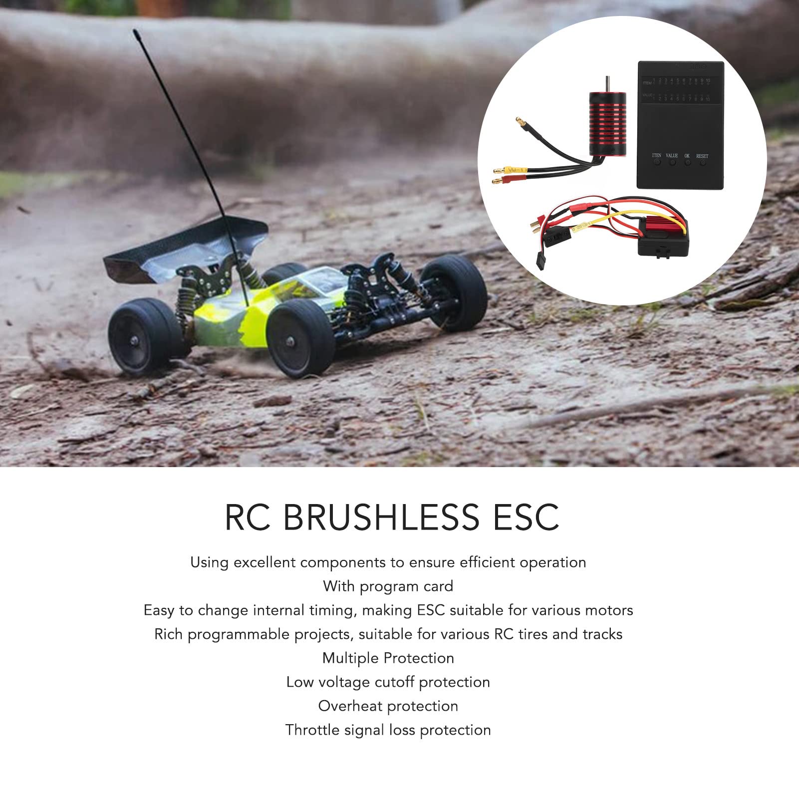 RC Brushless Motor ESC Combo 2845 3700KV - With Programming Card For 1/12 Scale RC Cars - View #7